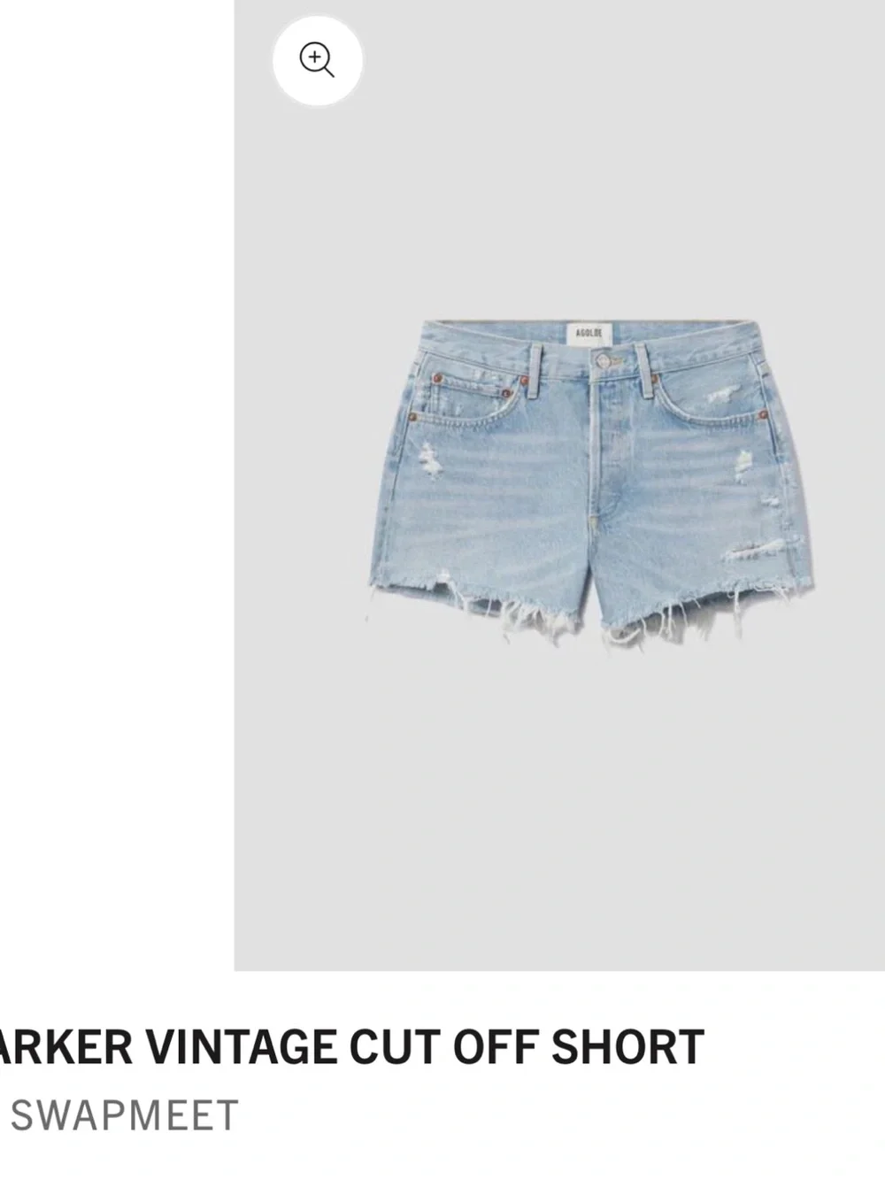 Agolde Parker Vintage Cut-Off Denim Shorts